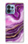 S3896 Stries d'or en marbre violet Etui Coque Housse pour Motorola Edge+ (2023), X40, X40 Pro, Edge 40 Pro