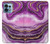 S3896 Stries d'or en marbre violet Etui Coque Housse pour Motorola Edge+ (2023), X40, X40 Pro, Edge 40 Pro