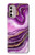 S3896 Stries d'or en marbre violet Etui Coque Housse pour Motorola Moto G Stylus 4G (2022)