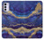 S3906 Marbre violet bleu marine Etui Coque Housse pour Motorola Moto G42