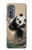 S2210 Peinture Art Panda Fluffy Etui Coque Housse pour Motorola Edge (2022)