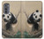 S2210 Peinture Art Panda Fluffy Etui Coque Housse pour Motorola Edge (2022)