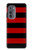 S2638 Noir et Rouge rayé Etui Coque Housse pour Motorola Edge (2022)