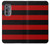 S2638 Noir et Rouge rayé Etui Coque Housse pour Motorola Edge (2022)