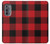 S2931 Rouge Buffle motif de vérification Etui Coque Housse pour Motorola Edge (2022)