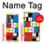 S3814 Composition de dessin au trait Piet Mondrian Etui Coque Housse pour Motorola Edge (2022)