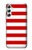 S2364 Rouge et blanc rayé Etui Coque Housse pour Samsung Galaxy A34 5G