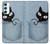 S2641 Noir Chat Poche Etui Coque Housse pour Samsung Galaxy A34 5G