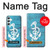 S3053 Marin Blue Anchor Etui Coque Housse pour Samsung Galaxy A34 5G