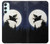 S3289 Cochon Volant Pleine Lune Nuit Etui Coque Housse pour Samsung Galaxy A34 5G
