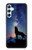 S3555 Loup Hurlant Million étoiles Etui Coque Housse pour Samsung Galaxy A34 5G