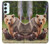 S3558 Famille d'ours Etui Coque Housse pour Samsung Galaxy A34 5G