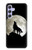 S1981 Loup hurlant à la lune Etui Coque Housse pour Samsung Galaxy A54 5G