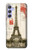 S2108 Tour Eiffel de Paris Carte postale Etui Coque Housse pour Samsung Galaxy A54 5G