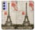 S2108 Tour Eiffel de Paris Carte postale Etui Coque Housse pour Samsung Galaxy A54 5G