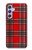 S2374 Motif Tartan Rouge Etui Coque Housse pour Samsung Galaxy A54 5G