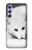S2569 Blanc arctique Renard Etui Coque Housse pour Samsung Galaxy A54 5G