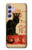 S2739 Chat Noir Noir Chat Millésime Etui Coque Housse pour Samsung Galaxy A54 5G