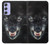 S2823 Noir Loup Bleu Yeux Visage Etui Coque Housse pour Samsung Galaxy A54 5G
