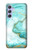 S3399 Vert Marbre Imprimer Graphique Etui Coque Housse pour Samsung Galaxy A54 5G
