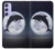 S3510 Dauphin Lune Nuit Etui Coque Housse pour Samsung Galaxy A54 5G