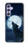 S3693 Pleine lune du loup blanc sinistre Etui Coque Housse pour Samsung Galaxy A54 5G