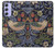 S3791 William Morris Strawberry Thief Fabric Etui Coque Housse pour Samsung Galaxy A54 5G