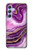 S3896 Stries d'or en marbre violet Etui Coque Housse pour Samsung Galaxy A54 5G