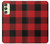 S2931 Rouge Buffle motif de vérification Etui Coque Housse pour Samsung Galaxy A24 4G