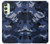 S2959 Marine Bleu Camo camouflage Etui Coque Housse pour Samsung Galaxy A24 4G