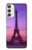 S3447 Paris Eiffel Le coucher du soleil Etui Coque Housse pour Samsung Galaxy A24 4G