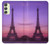 S3447 Paris Eiffel Le coucher du soleil Etui Coque Housse pour Samsung Galaxy A24 4G