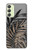 S3692 Feuilles de palmier gris noir Etui Coque Housse pour Samsung Galaxy A24 4G