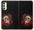 S3753 Roses de crâne gothique sombre Etui Coque Housse pour Samsung Galaxy A24 4G