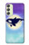 S3807 Killer Whale Orca Lune Pastel Fantaisie Etui Coque Housse pour Samsung Galaxy A24 4G