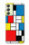 S3814 Composition de dessin au trait Piet Mondrian Etui Coque Housse pour Samsung Galaxy A24 4G