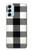 S2842 Noir et blanc Buffle motif de vérification Etui Coque Housse pour Samsung Galaxy M14
