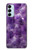 S3713 Graphique violet améthyste à quartz imprimé Etui Coque Housse pour Samsung Galaxy M14