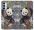S3793 Peinture de neige mignon bébé panda Etui Coque Housse pour Samsung Galaxy M14