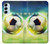 S3844 Ballon de football de football rougeoyant Etui Coque Housse pour Samsung Galaxy M14