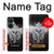 S1434 Crâne Tatouage Motard Aile Etui Coque Housse pour OnePlus Nord CE 3 Lite, Nord N30 5G
