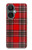 S2374 Motif Tartan Rouge Etui Coque Housse pour OnePlus Nord CE 3 Lite, Nord N30 5G