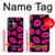 S2933 Bisous Rose Lips sur Noir Etui Coque Housse pour OnePlus Nord CE 3 Lite, Nord N30 5G