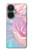 S3050 Pastel Fleurs millésimé Etui Coque Housse pour OnePlus Nord CE 3 Lite, Nord N30 5G