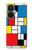 S3814 Composition de dessin au trait Piet Mondrian Etui Coque Housse pour OnePlus Nord CE 3 Lite, Nord N30 5G