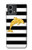 S2882 Noir et blanc rayé Dauphin d'or Etui Coque Housse pour Motorola Moto G Stylus 5G (2023)