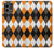 S3421 Noir Orange Blanc Argyle Plaid Etui Coque Housse pour Motorola Moto G Stylus 5G (2023)