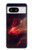 S3897 Espace nébuleuse rouge Etui Coque Housse pour Google Pixel 8
