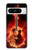 S0415 Graver guitare feu Etui Coque Housse pour Google Pixel 8 pro
