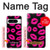 S2933 Bisous Rose Lips sur Noir Etui Coque Housse pour Google Pixel 8 pro